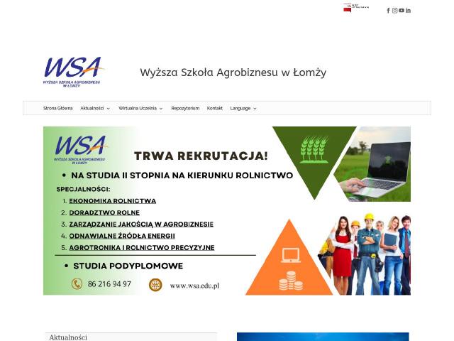 Zobacz Wyższa Szkoła Agrobiznesu w Łomży